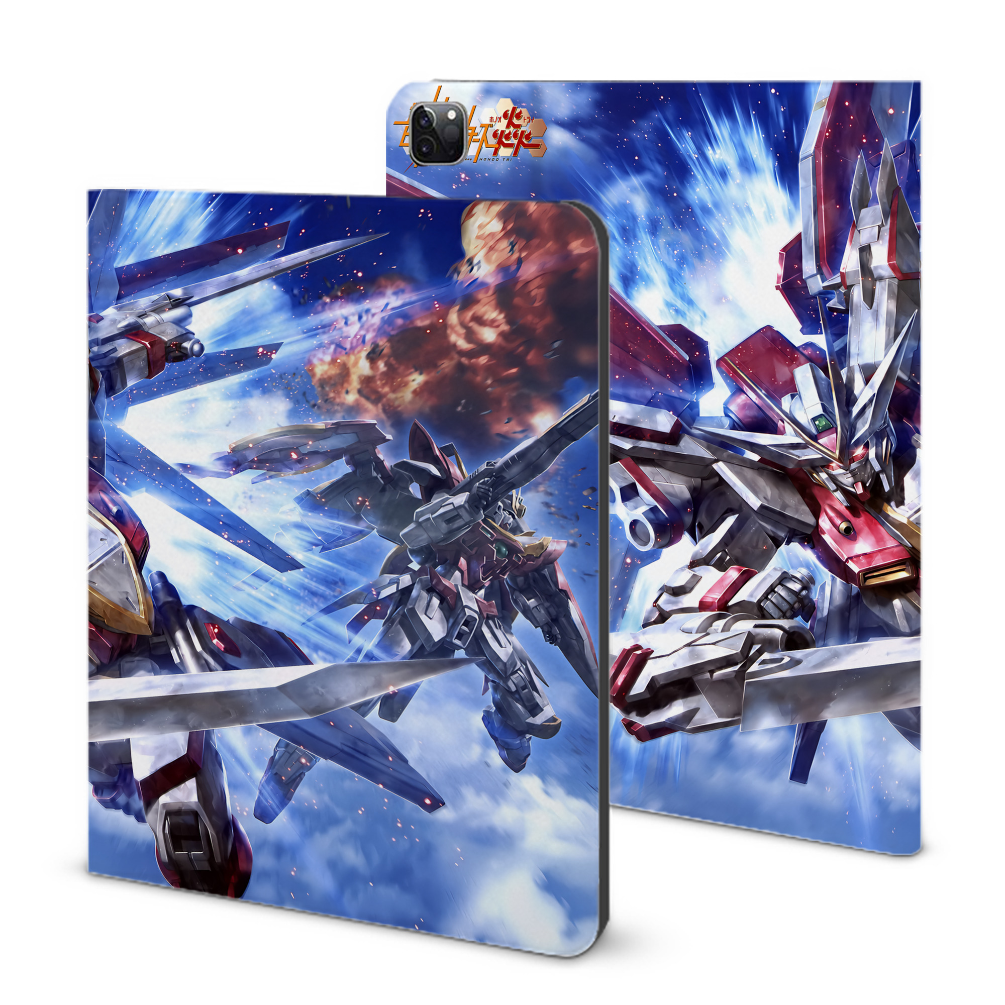（画像用） 機動戦士ガンダム Mobile Suit Gundam IPad ケース ブック型 PUレザー TPU 耐衝撃 軽量 薄型 ペン収納なし 全面保護 IPad 各モデル対応